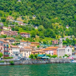 Argegno village and lake Como in Italy