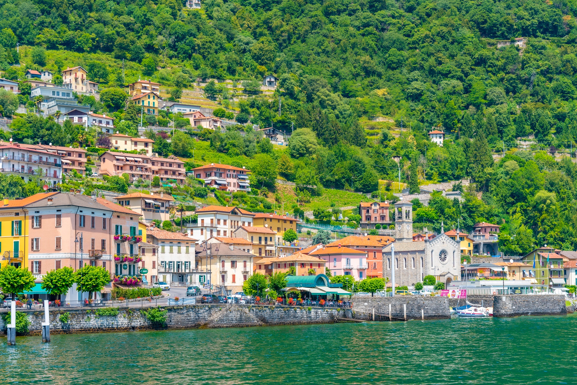 Argegno village and lake Como in Italy Argegno village and lake Como in Italy
